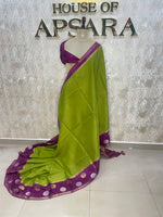 Green n Wine Tussur Saree 36