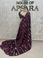 Maroon Soft Silk Stripes Saree 48