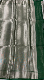 Silver n Green Pure Tissue Brocade Saree 11