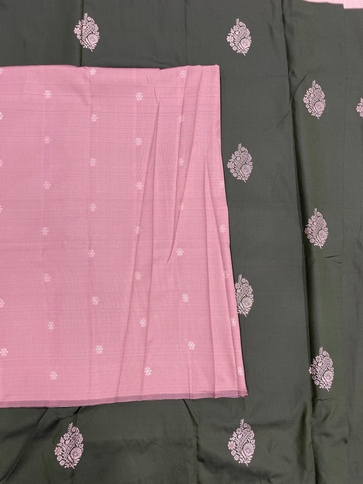 Bottle Green n Cream Semi Silk Saree 42