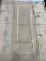 Cream Tussur Crepe Zari Work Saree 21