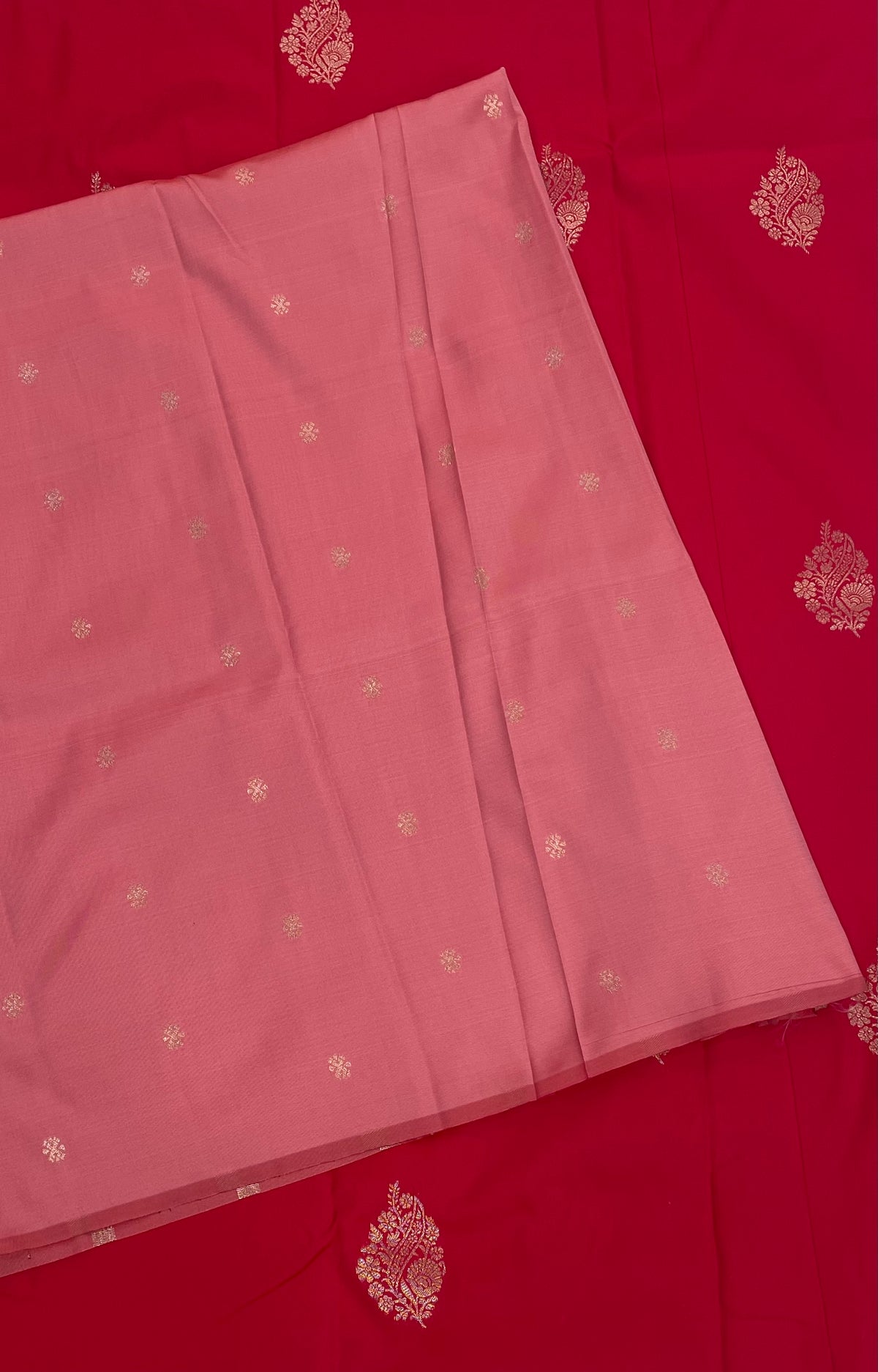 Red n Baby Pink Semi Silk Saree 42