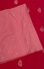 Red n Baby Pink Semi Silk Saree 42