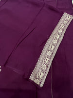 Wine Banarasi Tussur Crepe Saree 36