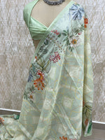 Pista Green Soft Tussur Aari Work Saree 38