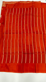 Orange Pure Katan Big Butta Designer saree 02
