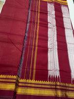 Grey n Red Cotton Silk Ilkal Saree 10
