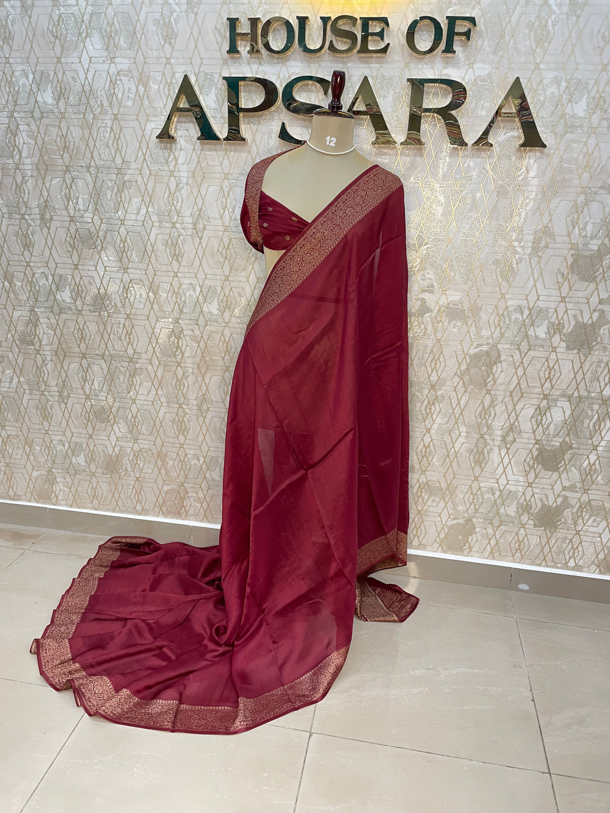 Maroon Tussur Self Saree 36