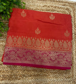 Orange n Pink Semi Silk Saree 25