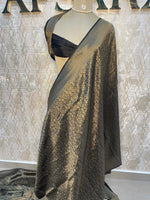 Black Meenakari Khadi Georgette Saree 75