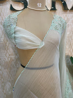 Teal Green Soft Organza Saree 208