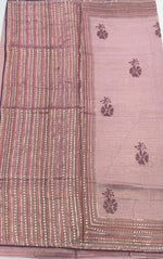 Onion Pink Soft Tissue Sequence Work Saree 17