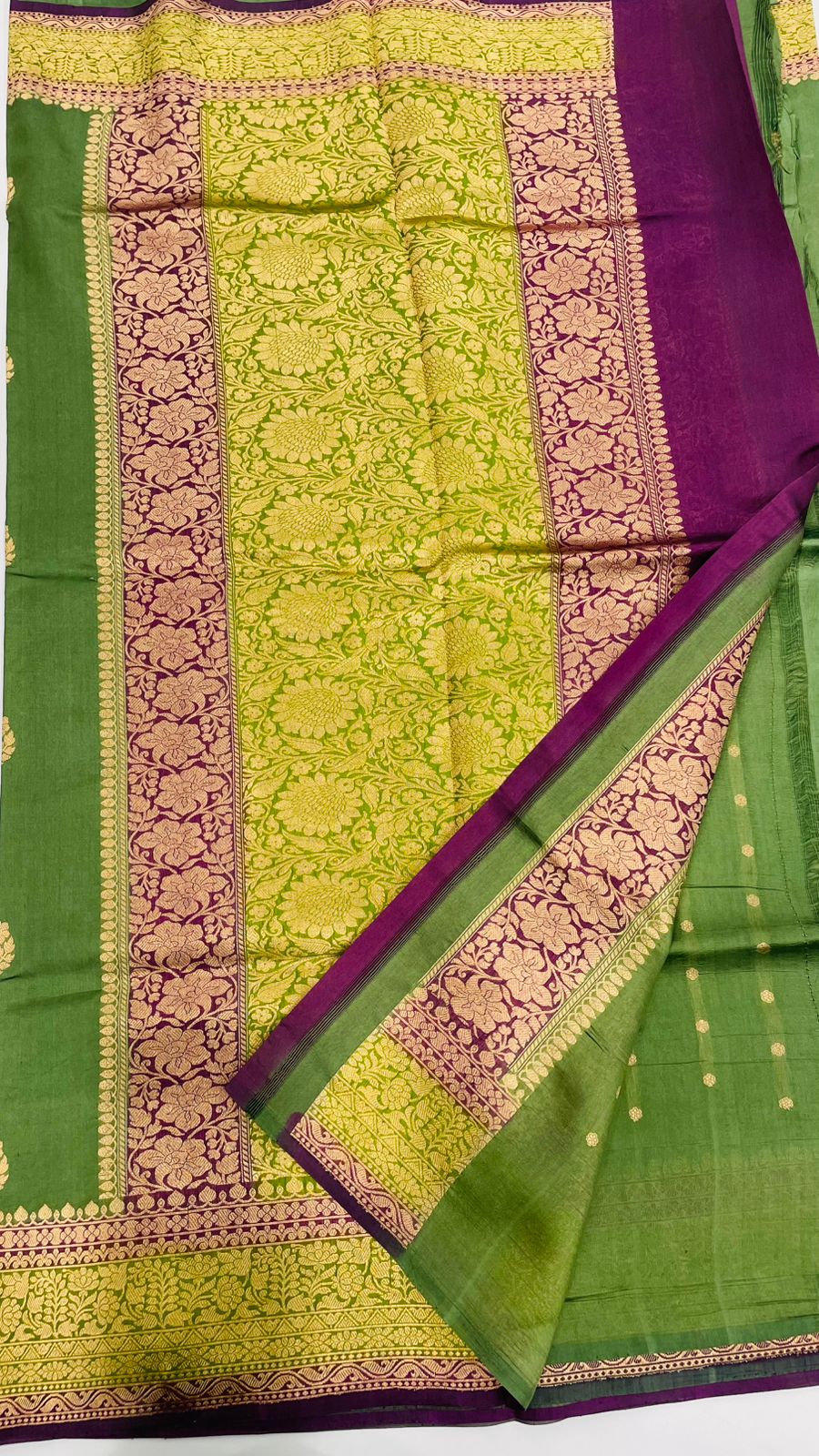 Green Pure Katan Designer saree 02