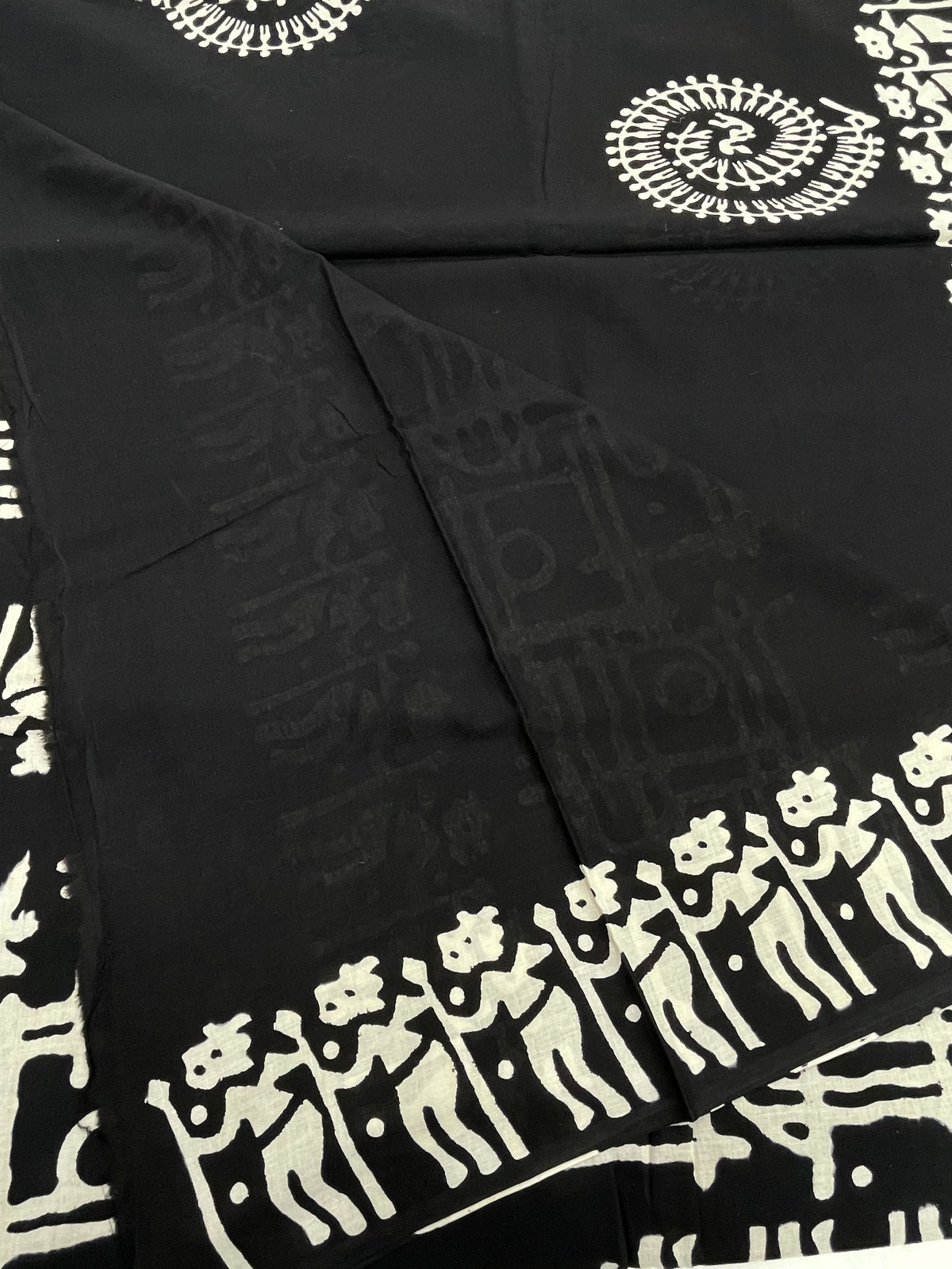 Black Pure Cotton Handblom Saree