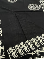 Black Pure Cotton Handblom Saree
