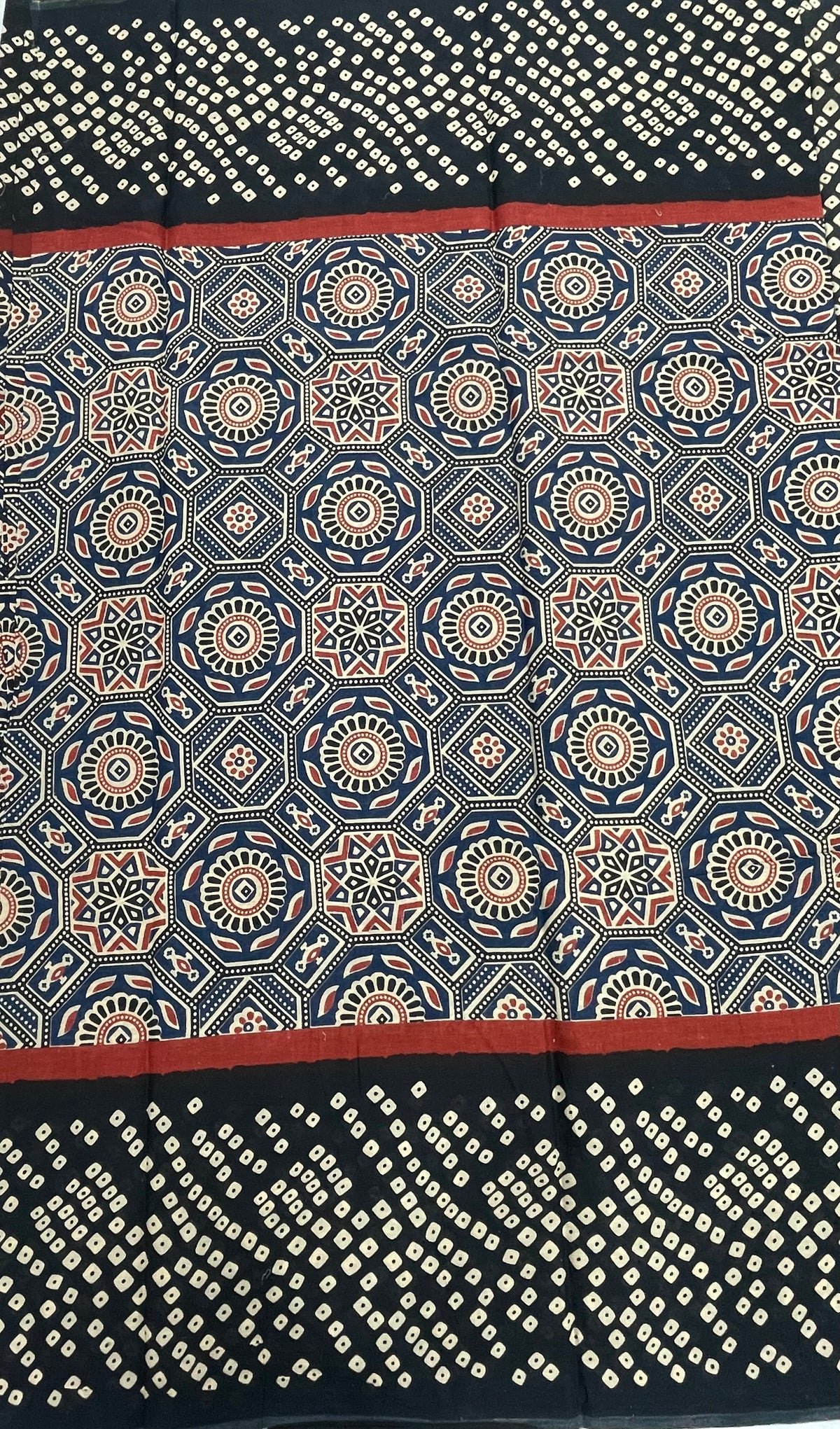 Black n Navy Blue Pure Cotton Handblom Saree
