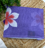 Purple Lenin Cotton Floral Print Saree 19