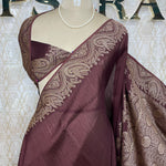 Brown Banarasi Tussar Georgette Saree 308