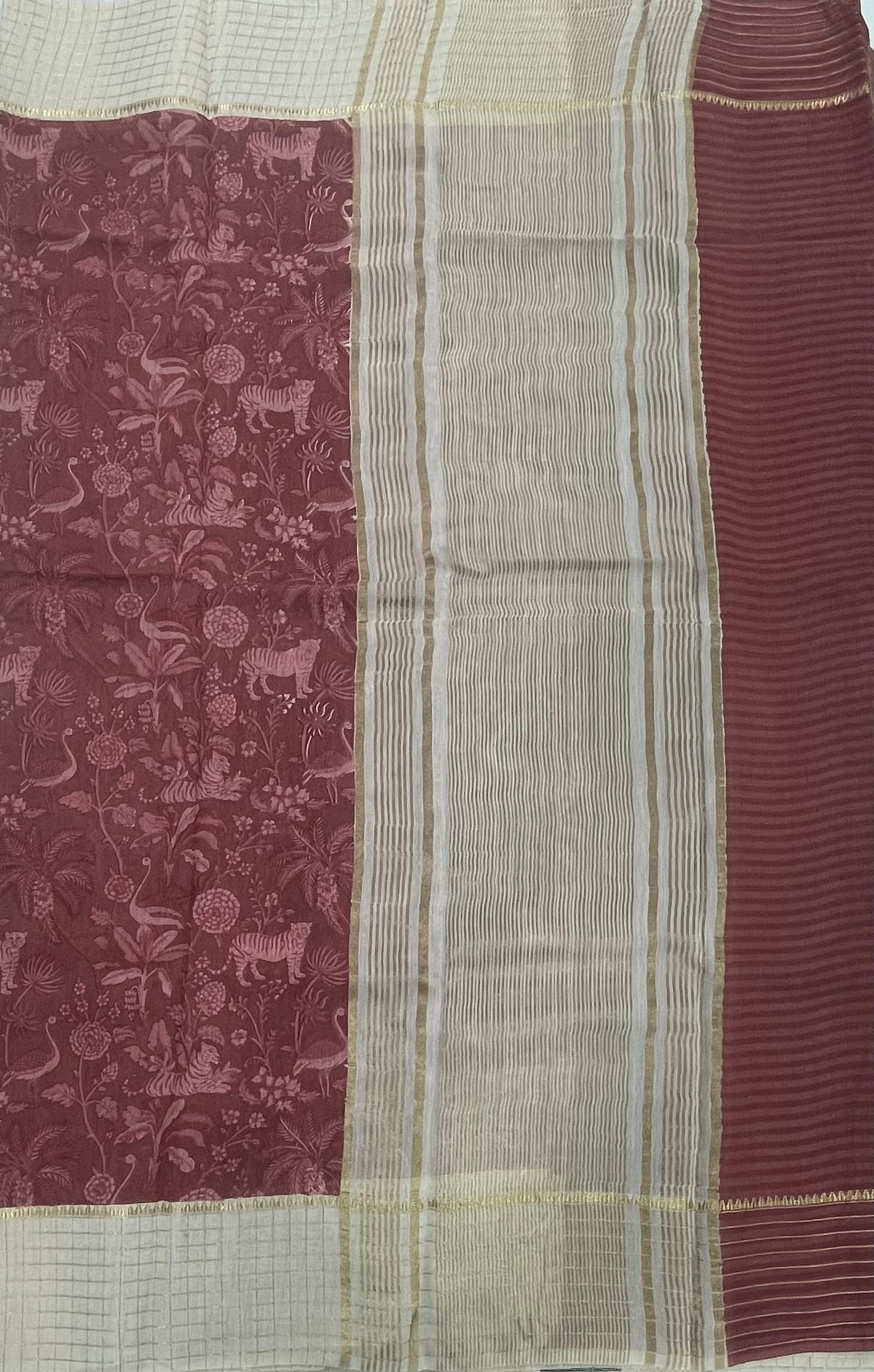 Pink n Cream Assam Silk Saree 23