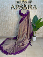 Purple Chinon Brocade Saree 106