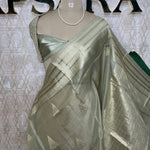 Mint Green Crepe Kota checks saree 309