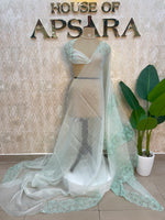 Teal Green Soft Organza Saree 208