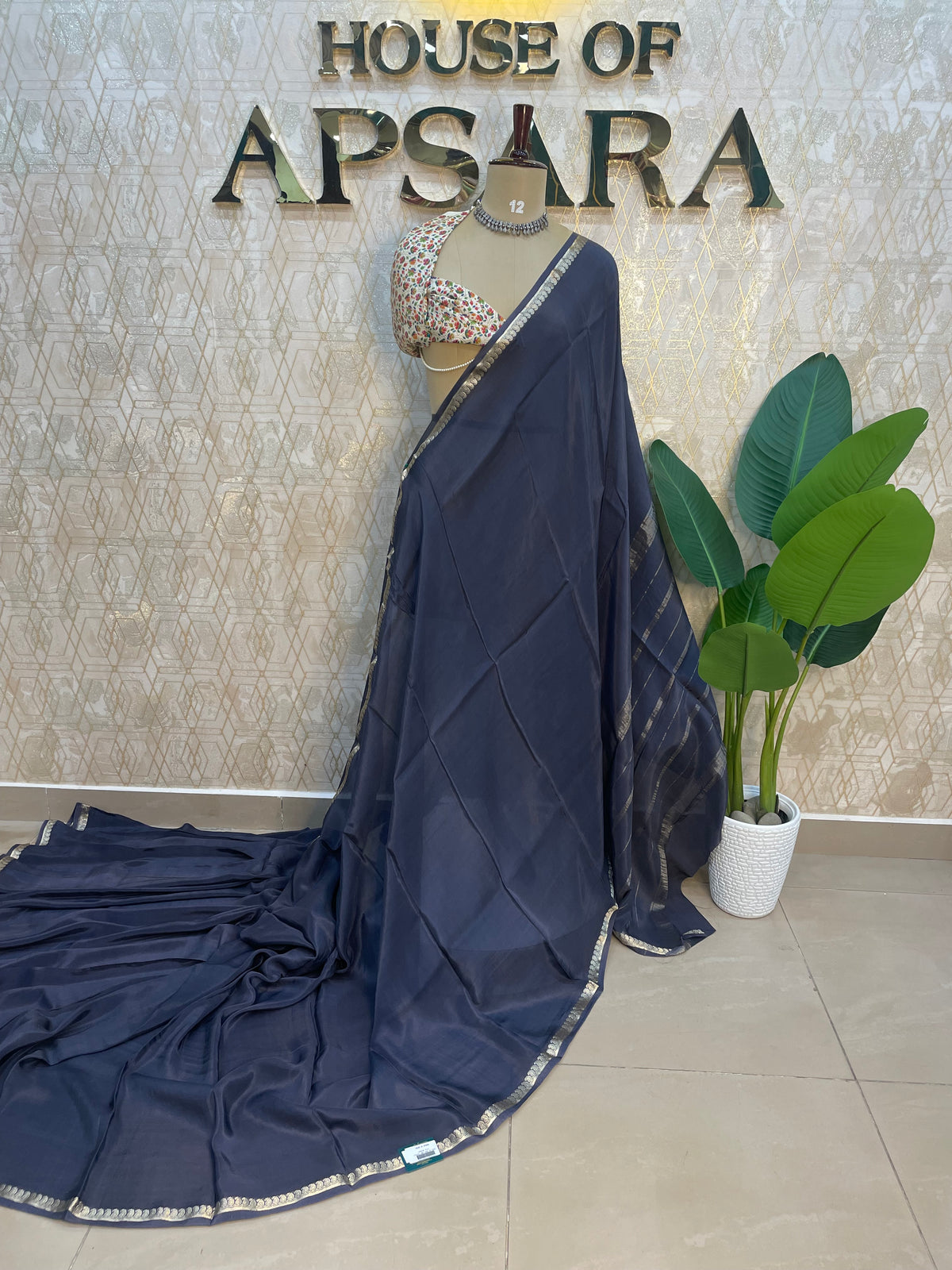 Grey Semi Silk Saree 105