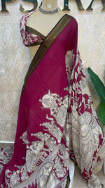Pink Pen Kalamkari Saree 104