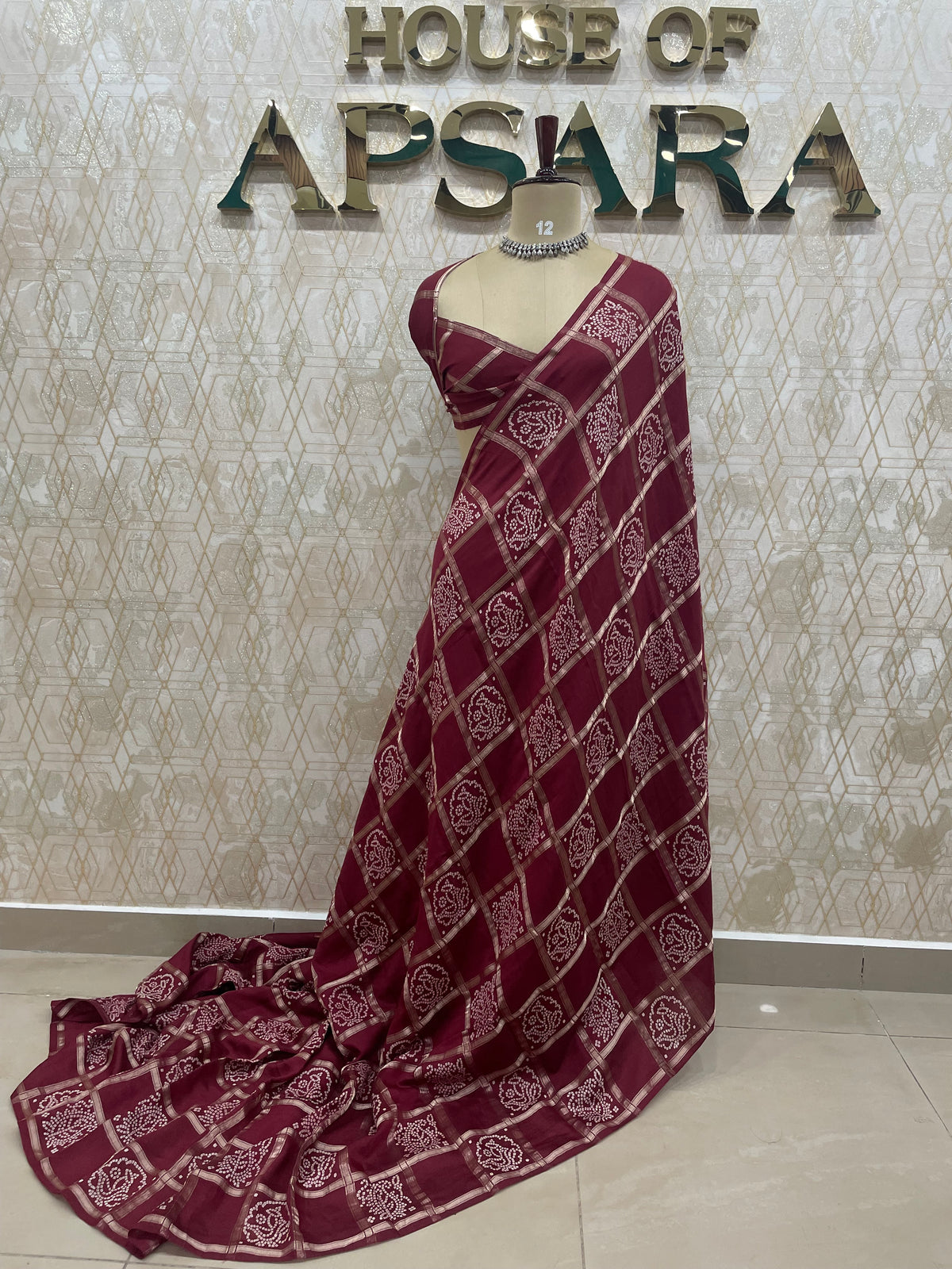 Red Assam Silk Saree 23