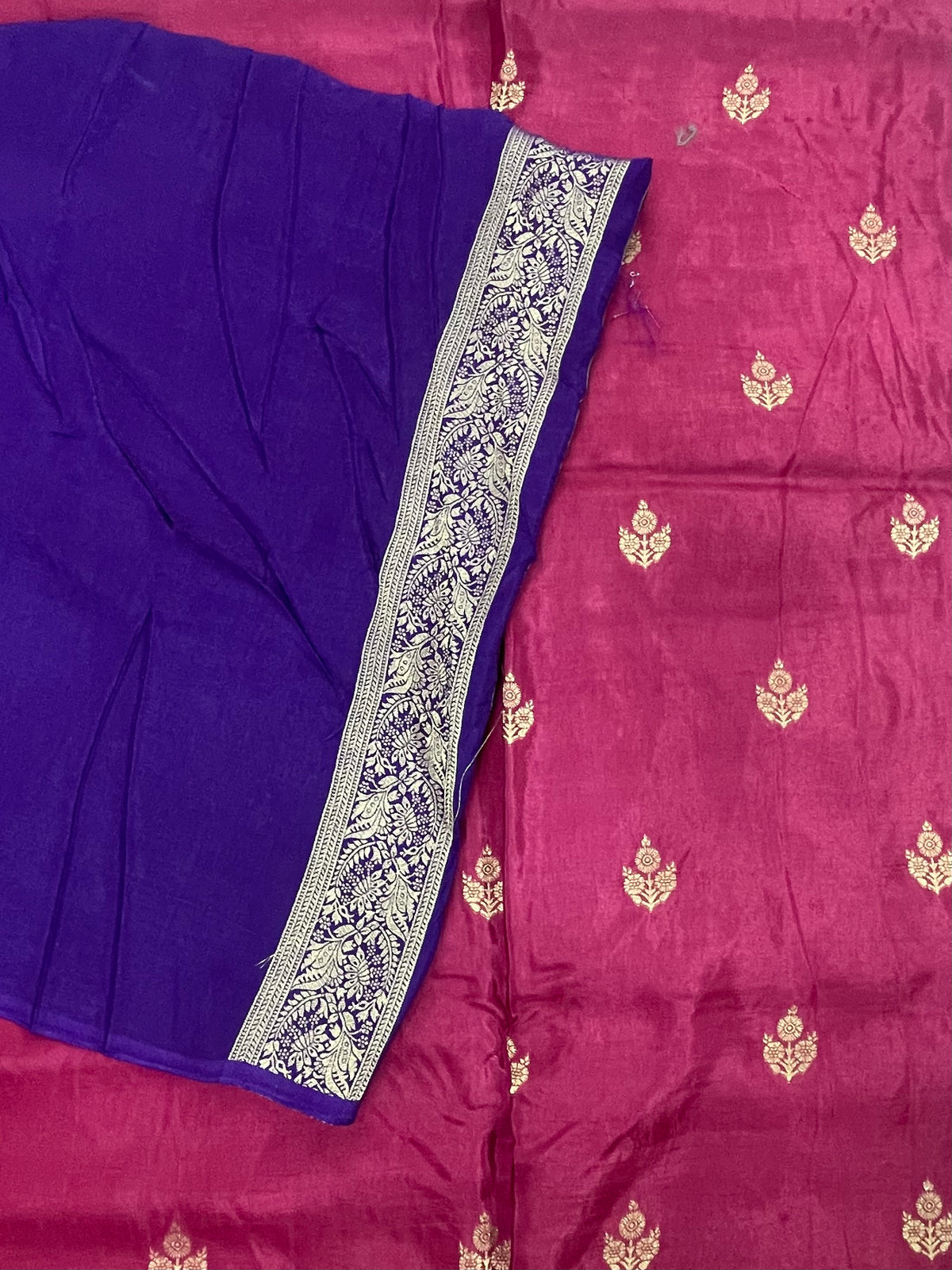 Pink n Purple Semi Silk Saree 25