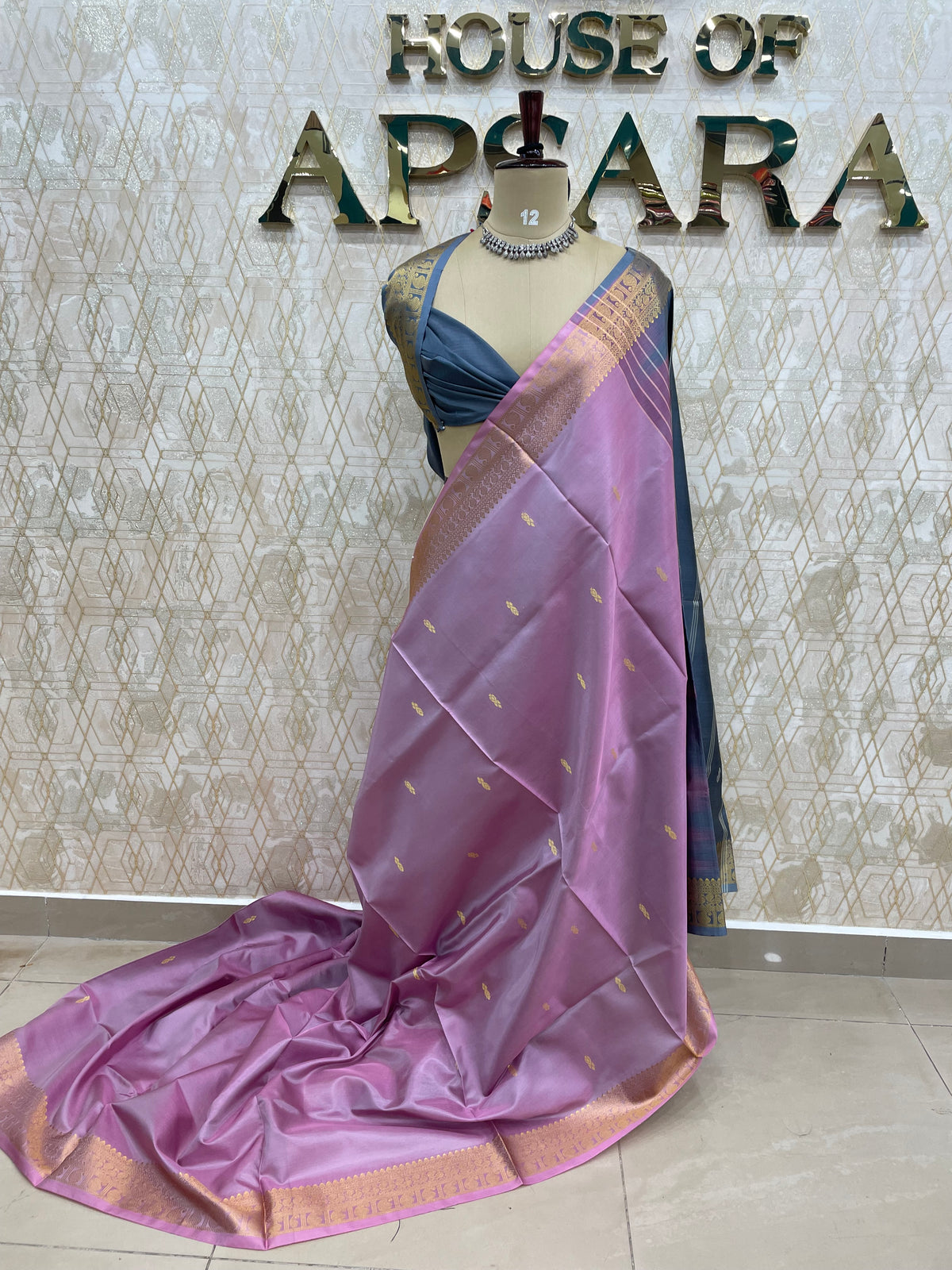 Pink Bamboo Silk Saree 48