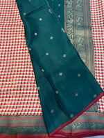 Red n Green Soft Silk Vintage Saree 300