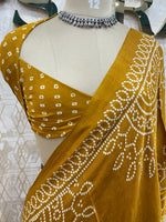 Yellow Bandhini Semi Modal Silk Saree 42