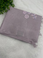 Baby Pink Designer Embroidery Work Tissue Saree 09