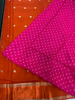 Orange Small Butta Semi Crepe Saree 34