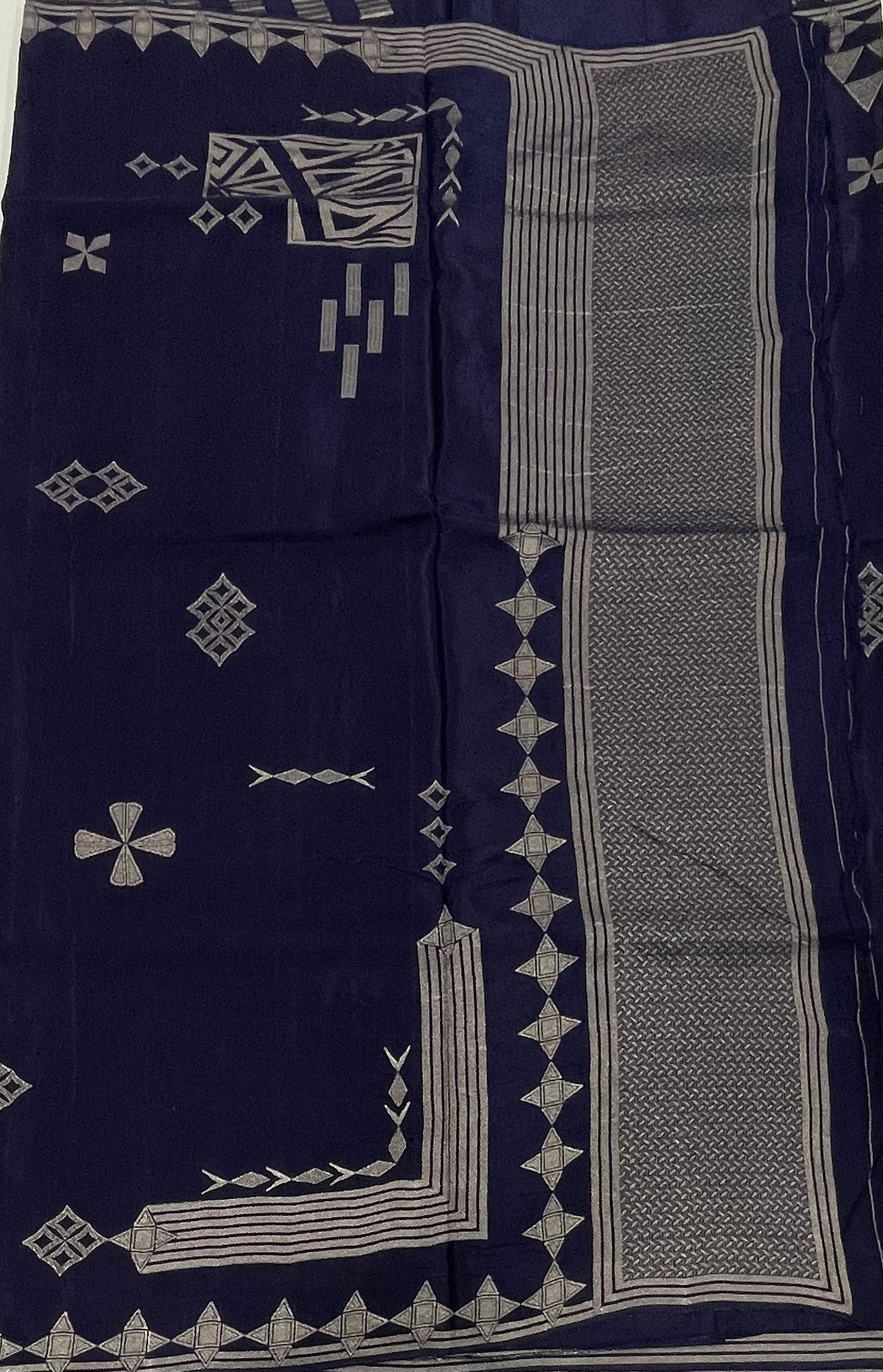Navy Blue Chiniya Crepe Saree 29