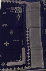 Navy Blue Chiniya Crepe Saree 29