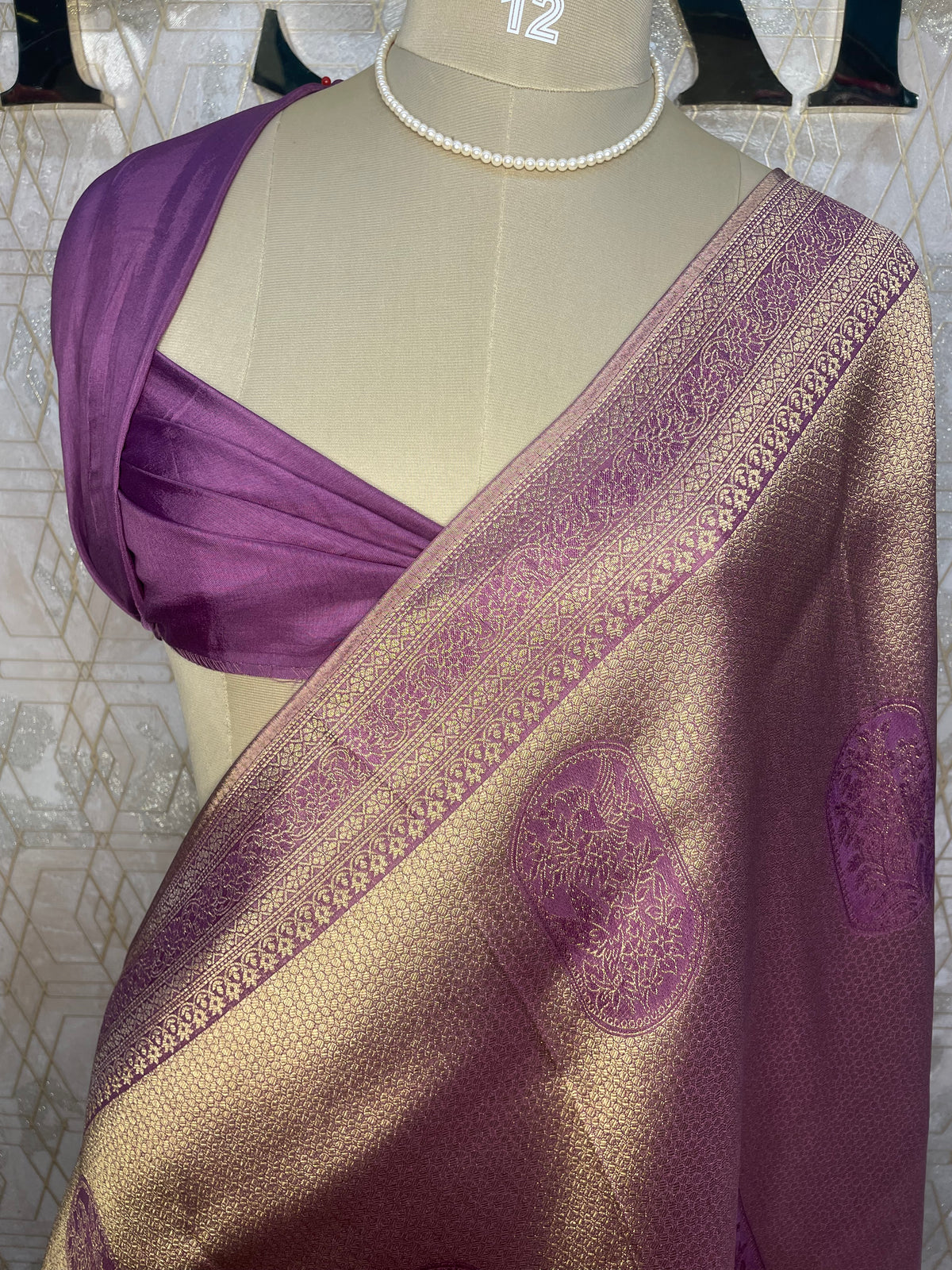 Gold n Pink Soft Tissue Saree 11