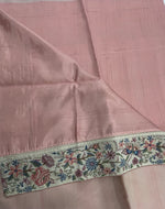 Beige n Pink Soft Tussur Petite Embroidery Saree 21