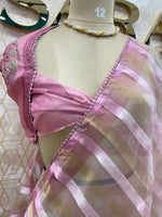 Pink Tissue Stripes Saree 29