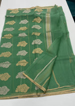 Pista Green Pure Kora Designer saree 02