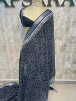 Black Batik Print Lenin Saree 67