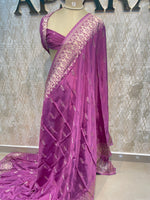 Pink Chiniya Crepe Saree 66