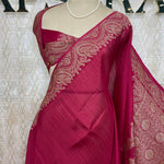 Pink Banarasi Tussar Georgette Saree 308