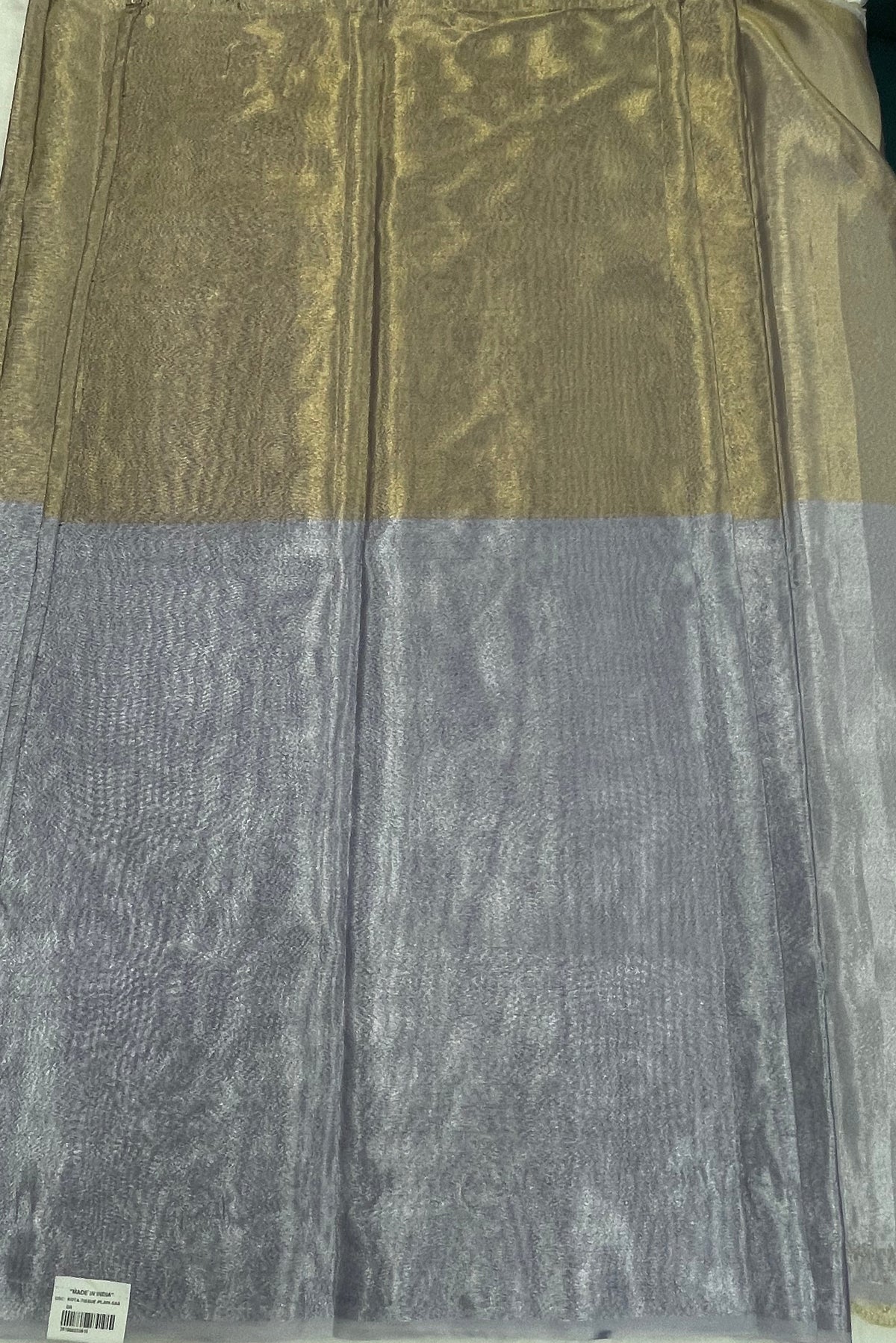 Gold n Purple Dual Shade Designer Tissue Saree 09