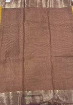 Yellow n Light Purple Checks Cotton Silk Saree 13