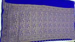 Royal Blue Pure Khadi Georgette Self Saree 04