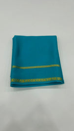 Sky Blue Pure Mysore Silk Crepe Saree 01