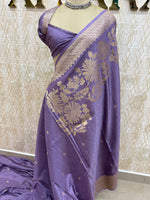 Lavender Banarasi Raw Silk Saree 32
