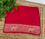 Red Satin Mashru Silk Saree 07